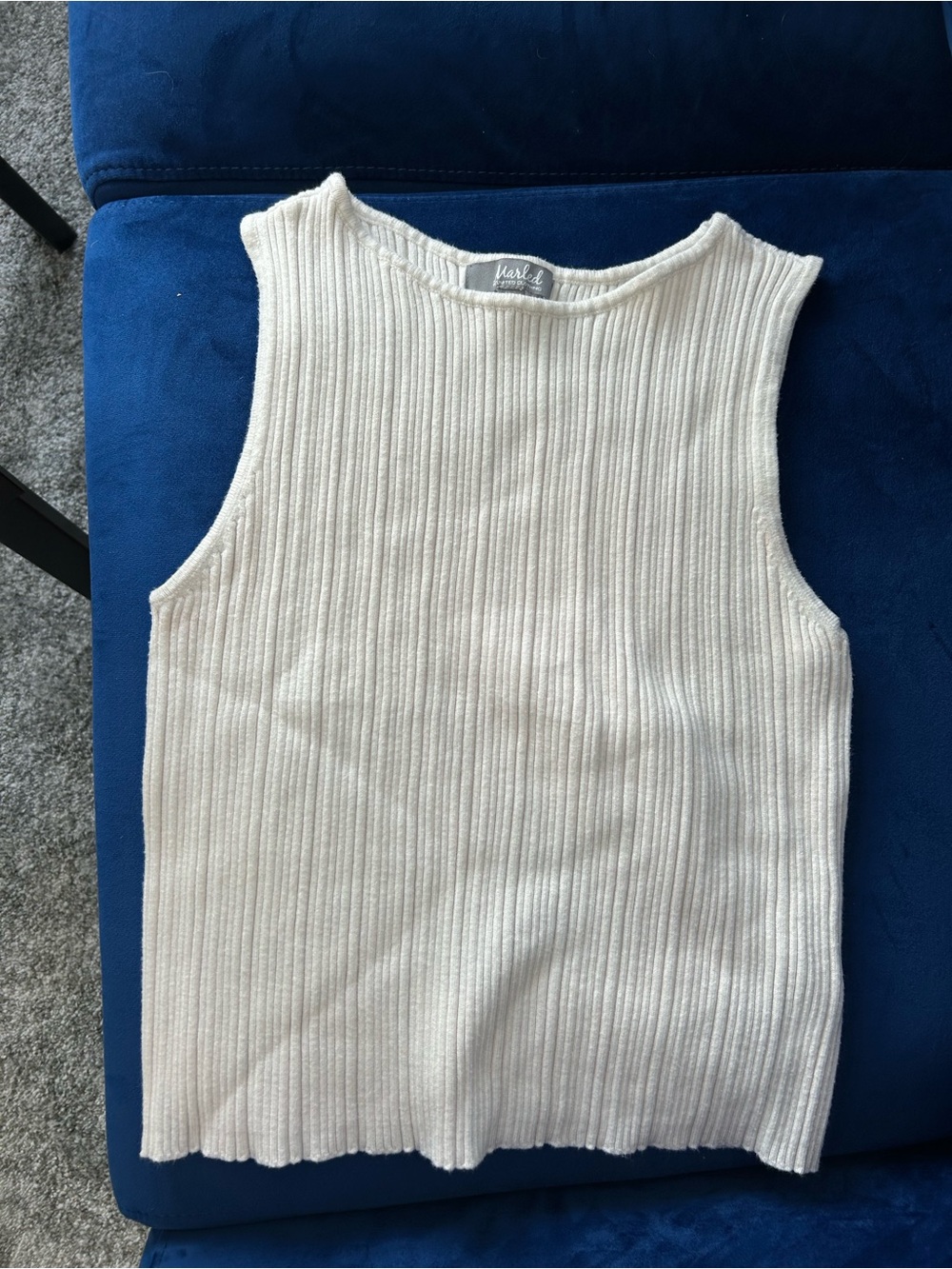 Marled Ribbed Tank Top in Cream